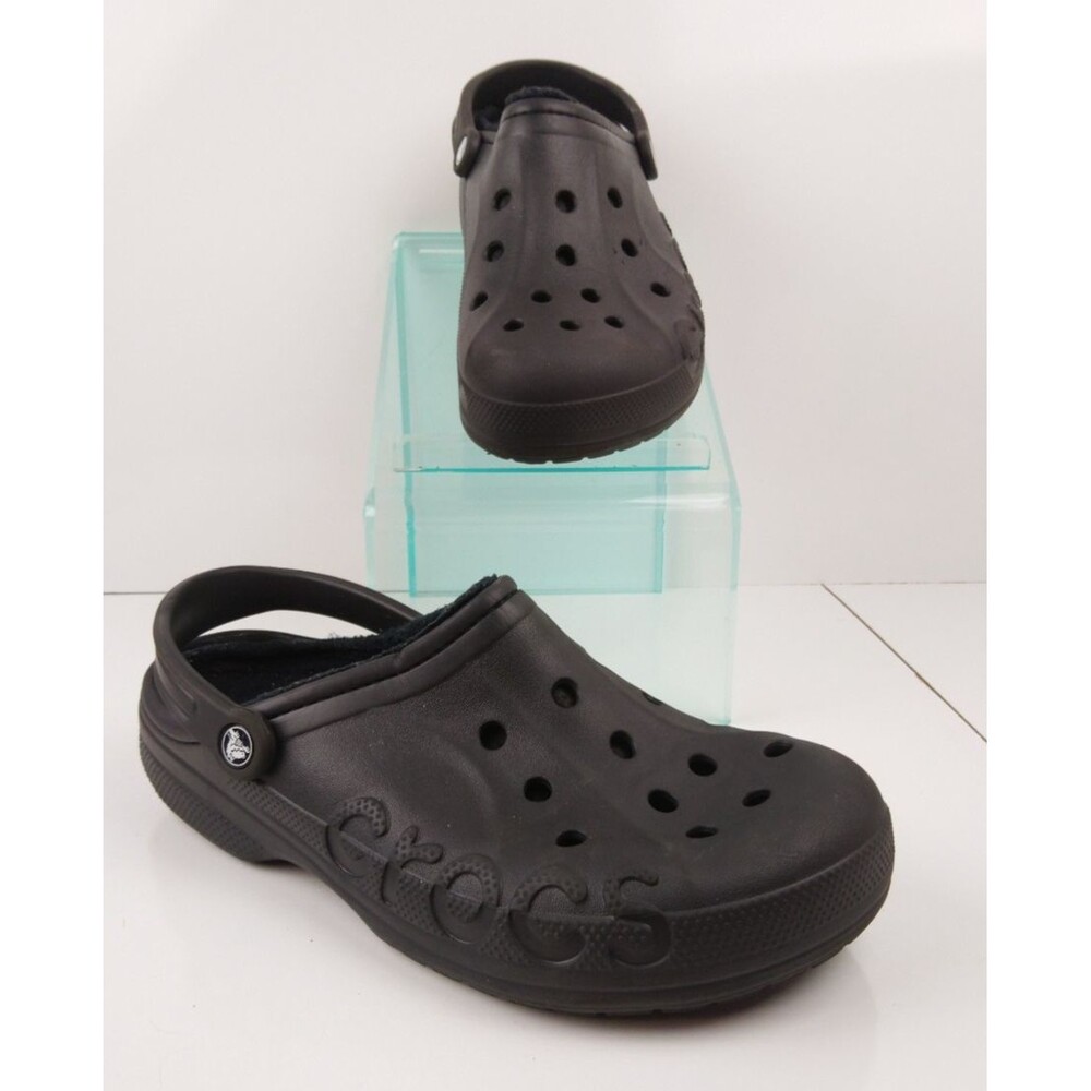 Crocs Baya Fleece Lined Black Clogs Men's Size 11